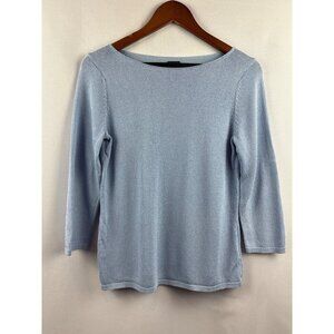Eileen Fisher Womens Small Blue Boat Neck Sweater